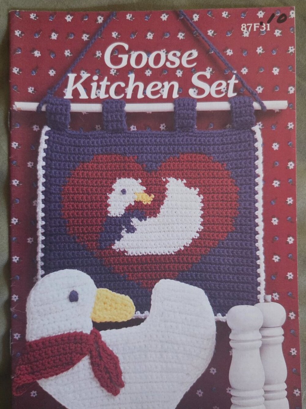 Vintage 1987 Annie's Attic Goose Kitchen Set Crochet Patterns Booklet 87F31 OOP